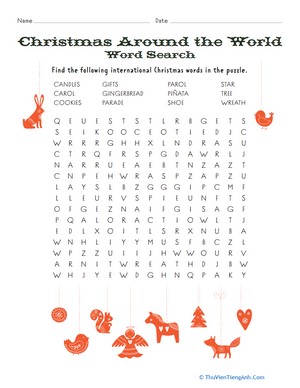 Christmas Around the World Word Search