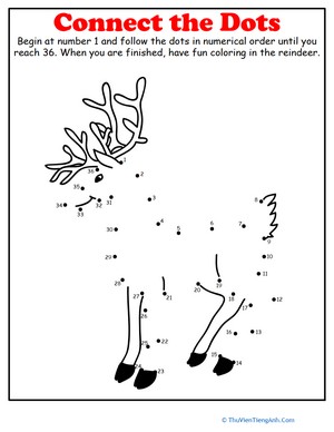 Christmas Dot to Dot: Reindeer