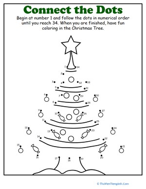 Christmas Dot to Dot: Tree