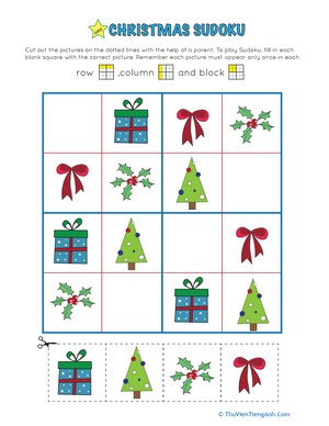 Easy Christmas Pictures Sudoku