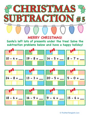 Christmas Subtraction #5