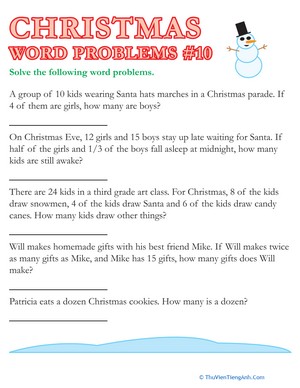 Christmas Word Problems #10