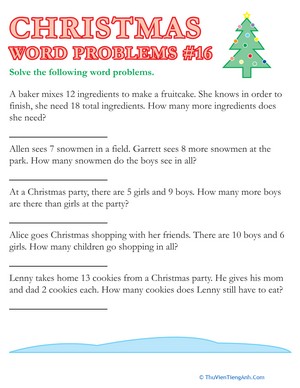 Christmas Word Problems #16