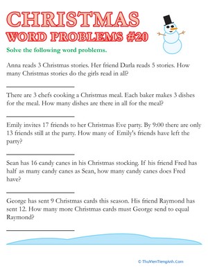 Christmas Word Problems #20