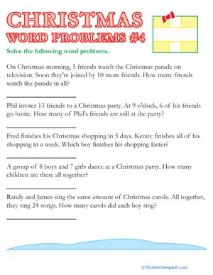 Christmas Word Problems #4
