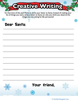 Dear Santa Writing Prompt
