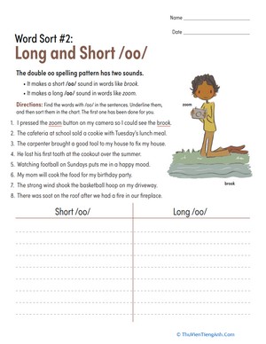 Word Sort #2: Long and Short /oo/