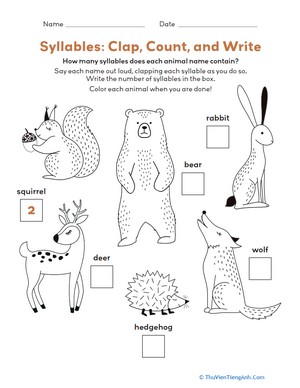 Syllables: Clap, Count, and Write
