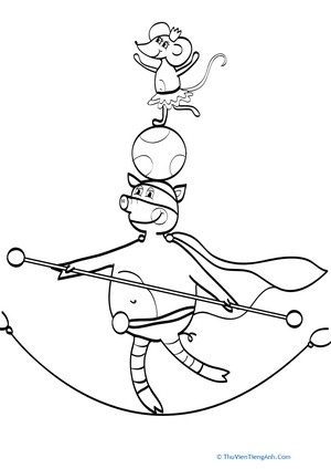 Circus Pig Coloring Page