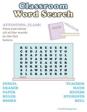 Classroom Word Search