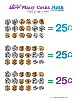 How Many Coins Make 25 Cents?