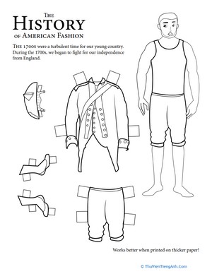 Colonial Soldier Paper Doll: 1700s