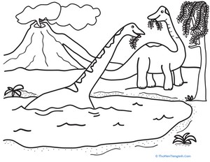 Apatosaurus Dinosaurs Coloring Page