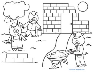 Color the Building Pigs
