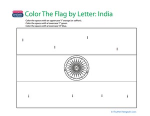 Make a Color-by-Letter Flag: India