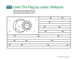 Make a Color-by-Letter Flag: Malaysia