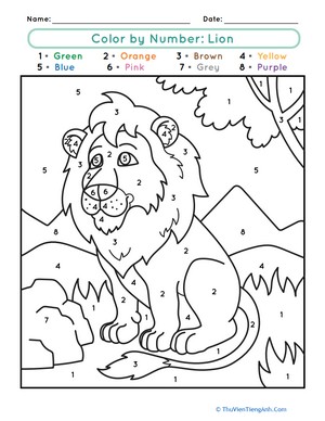 Color by Number: Lion