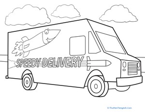 Color a Car: Delivery Truck