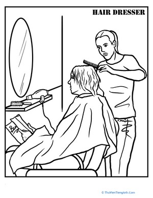 Hairdresser Coloring Page
