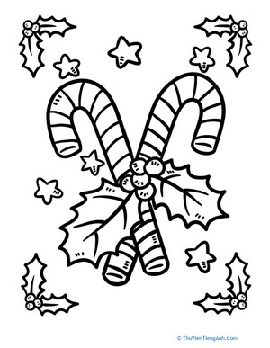 Candy Cane Coloring Page