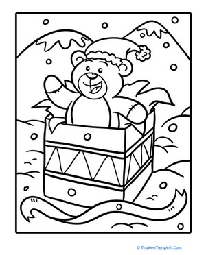 Christmas Gift Coloring Page!