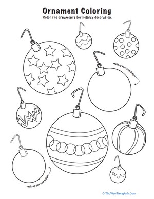 Christmas Ornaments to Color