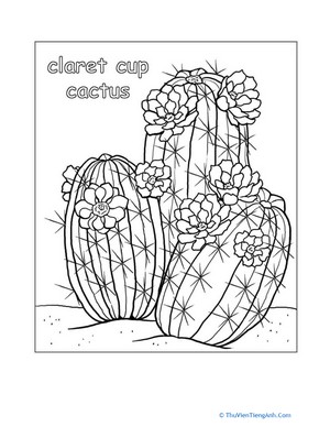 Claret Cup Cactus Coloring Page