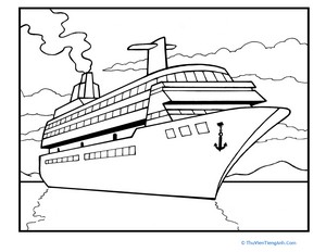 Cruise Ship Coloring Page