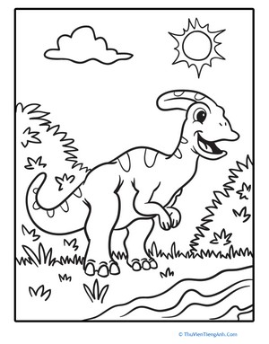 Color the Cute Dinosaur: Hadrosaur