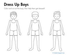 Color and Dress Boy Paper Dolls!