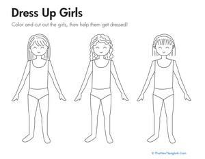 Printable Paper Dolls to Color!
