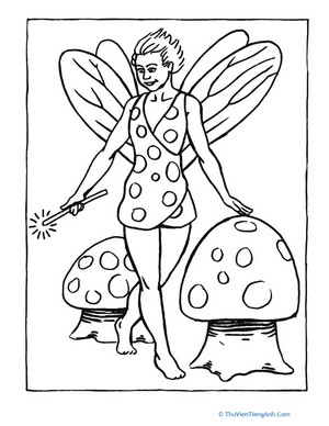 Color the Fairy of Mushrooms