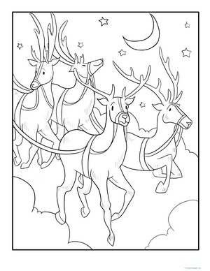 Color the Flying Reindeer