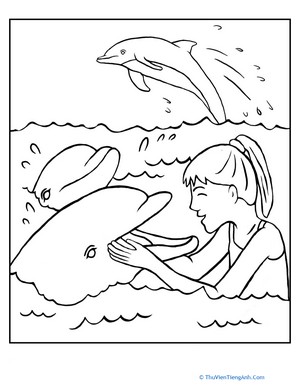 Color the Friendly Dolphins