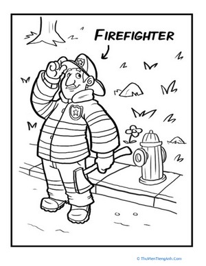 Friendly Fireman Coloring Page