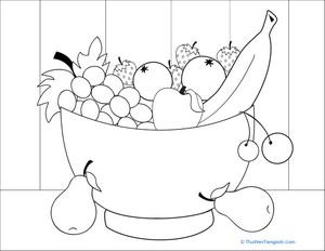 Fruit Bowl Coloring Page
