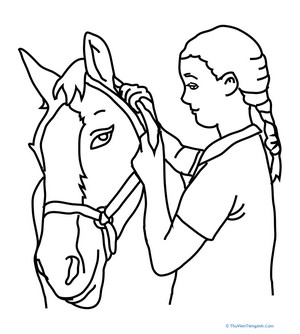 Color the Girl with the Horse