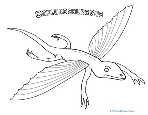 Color the Gliding Coelurosauravus!