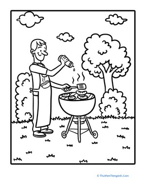 BBQ Coloring Page
