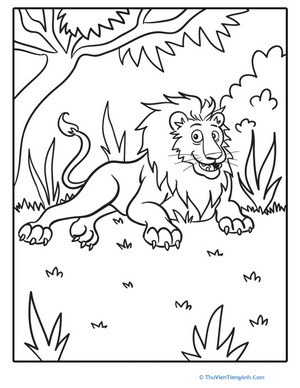 Color the Grinning Lion