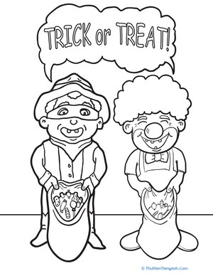Color the Halloween Bandit and Clown