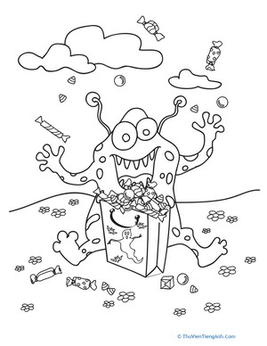 Halloween Monster Coloring Page