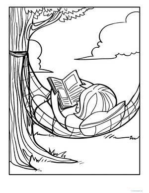 Reading Coloring Page