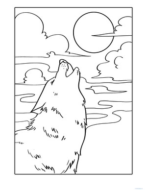 Howling Wolf Coloring Page