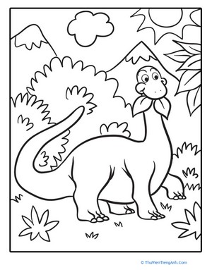 Cute Dinosaur Coloring Page