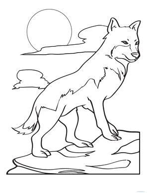 Color the Hunting Wolf