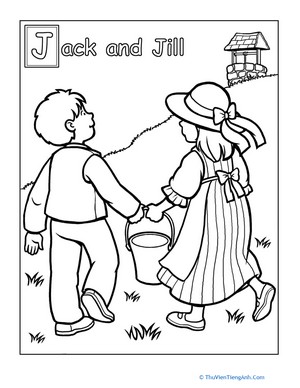 Jack and Jill Went Up the Hill Coloring Page