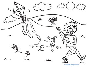 Color the Kite-Flying Fun