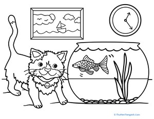 Color the Kitty and the Fish