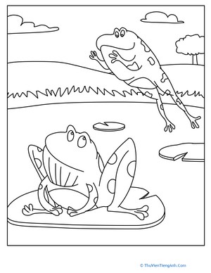 Two Frogs Coloring Page